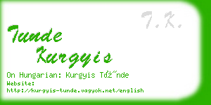 tunde kurgyis business card